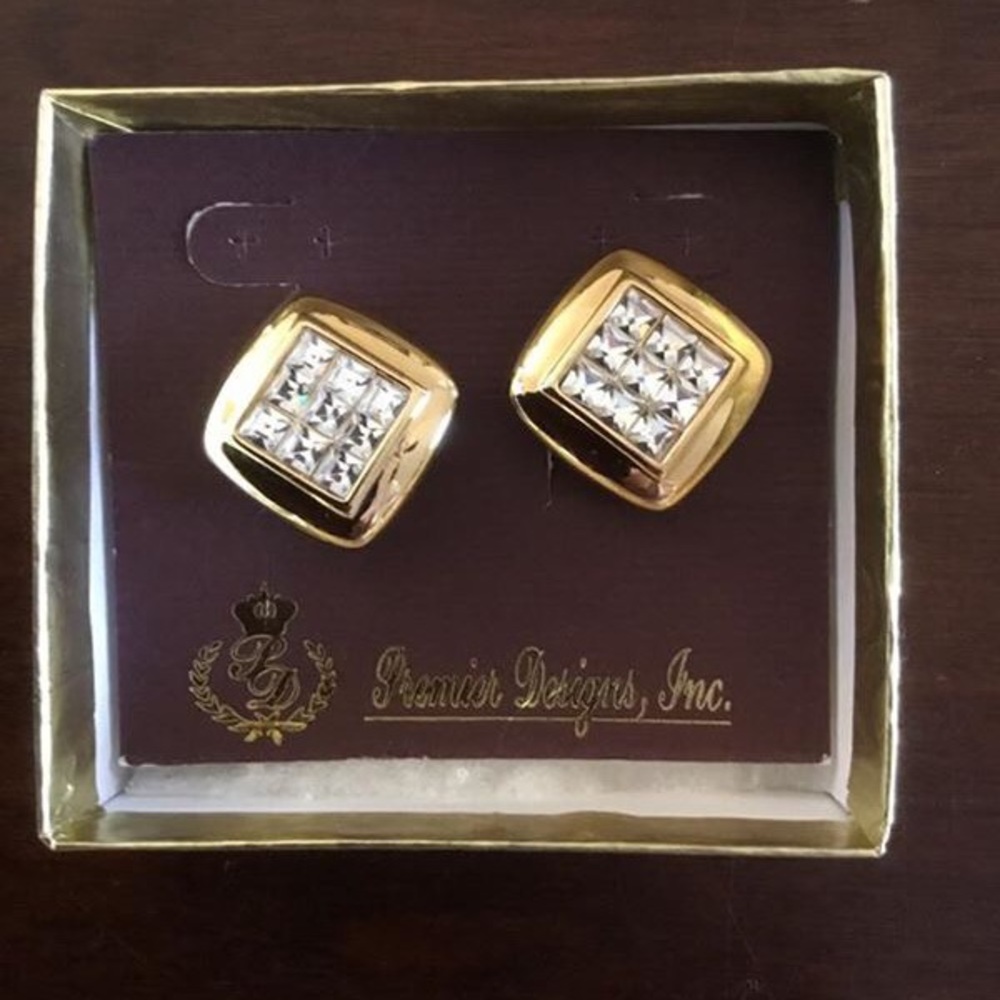 “Galaxy” Gold Clip-On Earrings (Costume Jewelry)